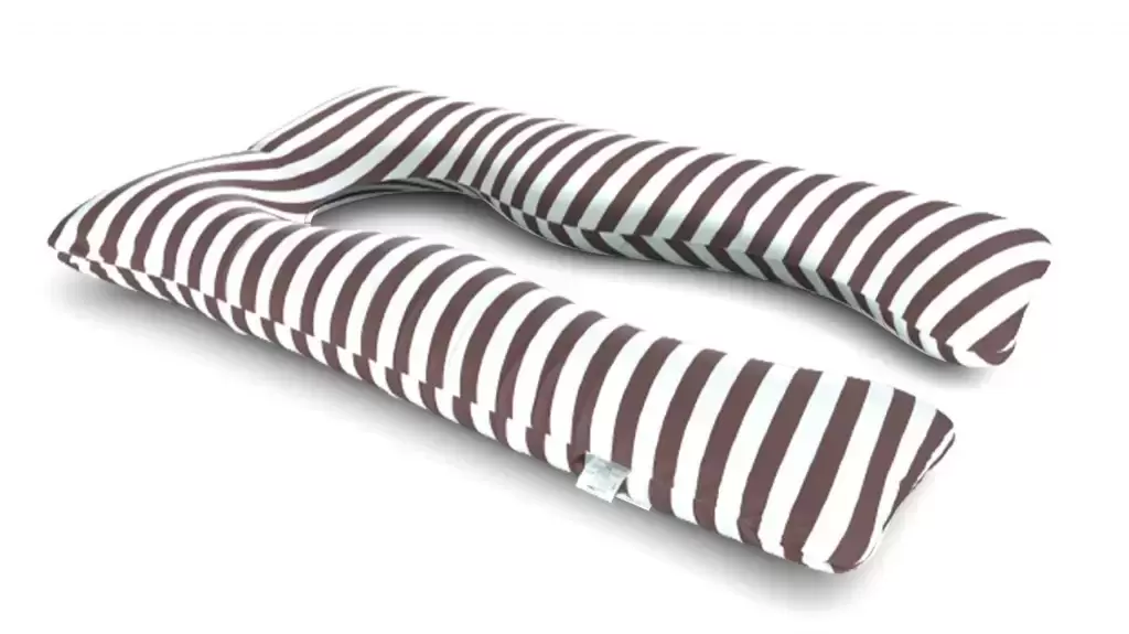 כרית הריון והנקה דגם SUPER QUEEN פסים חום בורדו