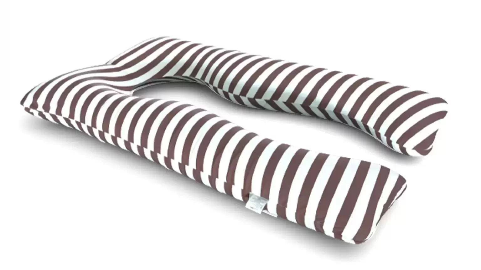 כרית הריון והנקה דגם QUEEN פסים חום בורדו - כריות דגמי QUEEN | כרית לי