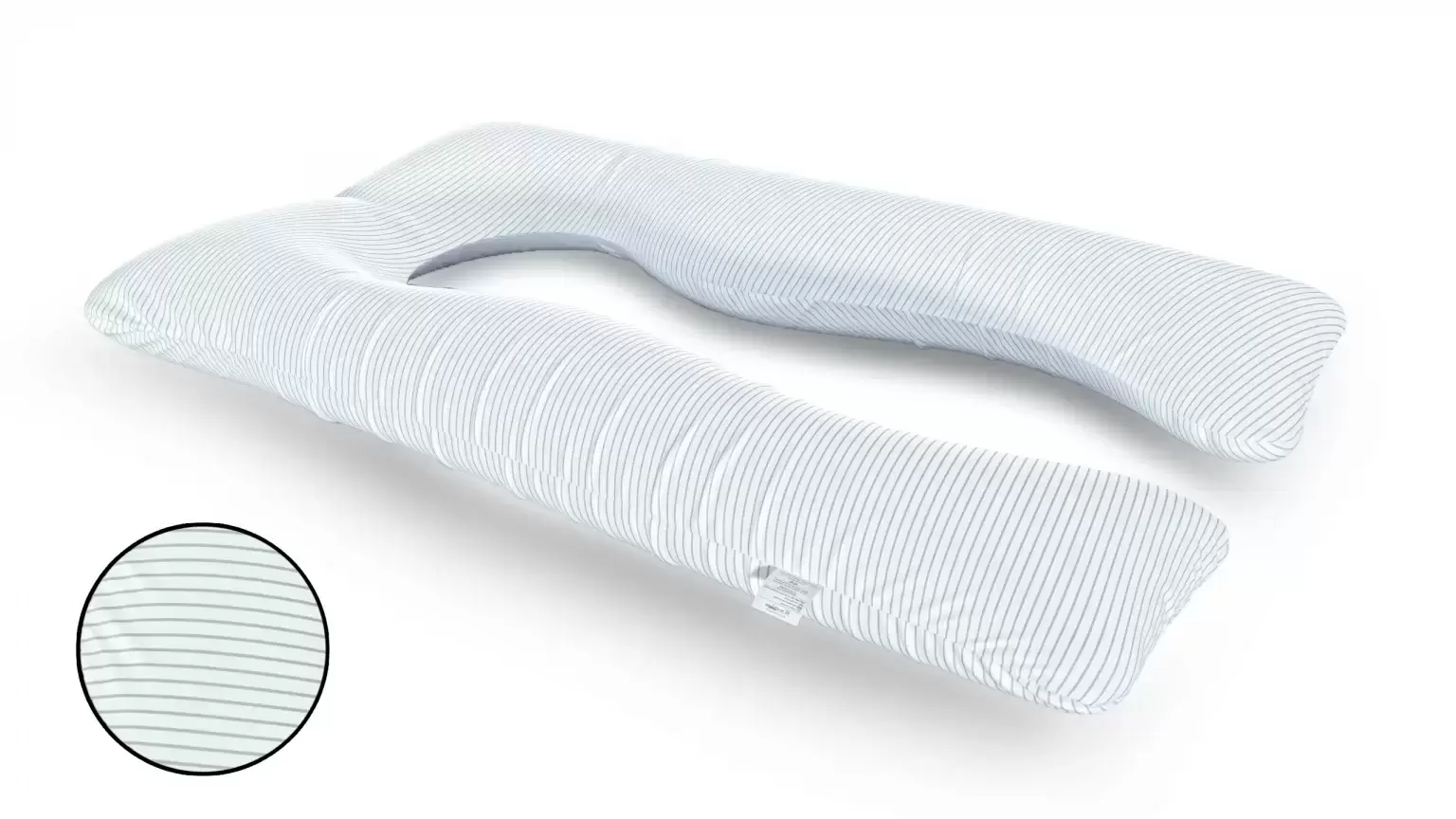 כרית הריון והנקה דגם SUPER QUEEN פסים דקים אפור