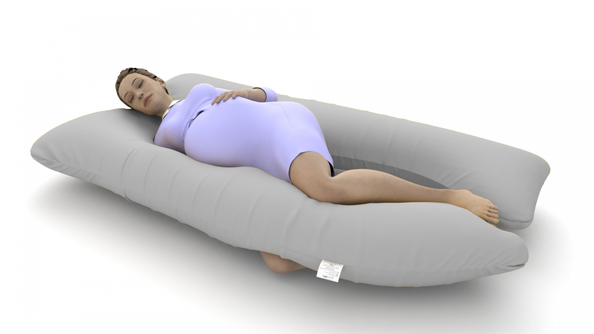 כרית הריון והנקה דגם QUEEN אפור בהיר - תמונה 4