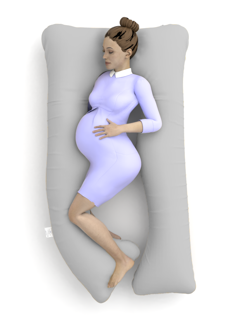 כרית הריון והנקה דגם QUEEN אפור בהיר - תמונה 5