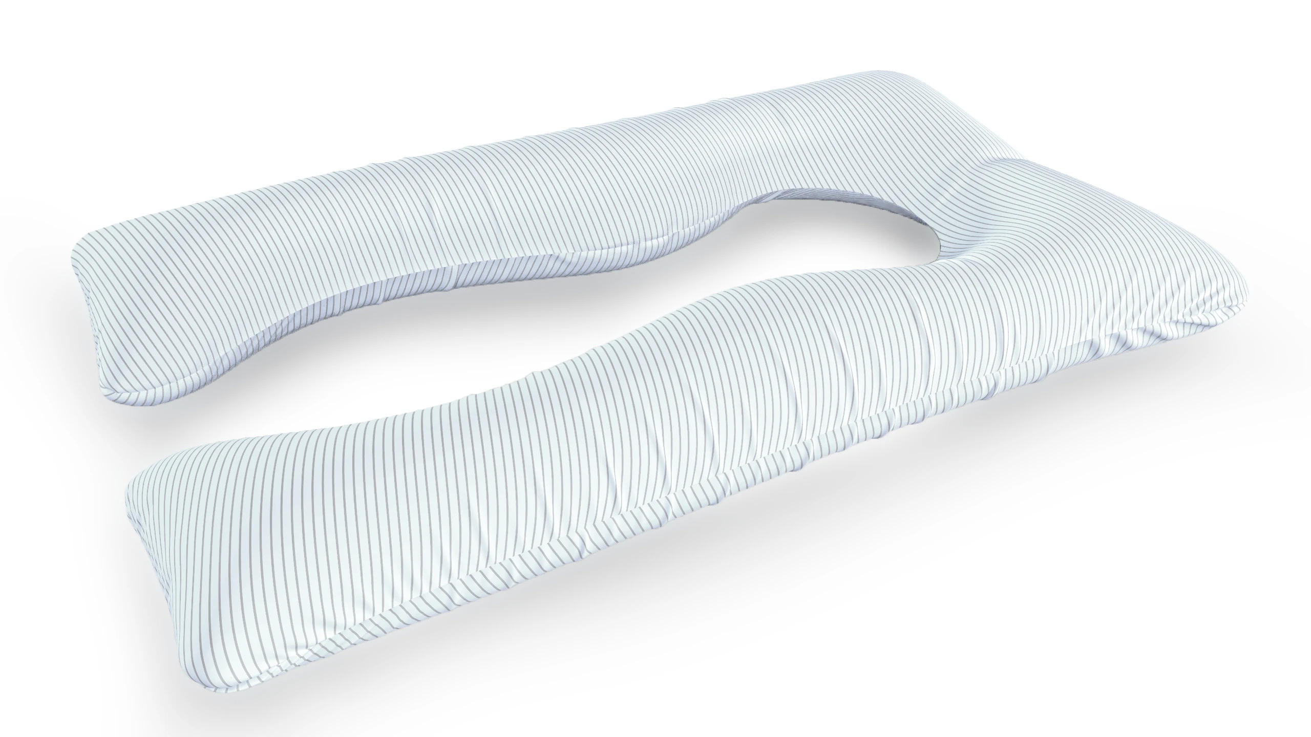 כרית הריון והנקה דגם QUEEN פסים דקים אפור - תמונה 2