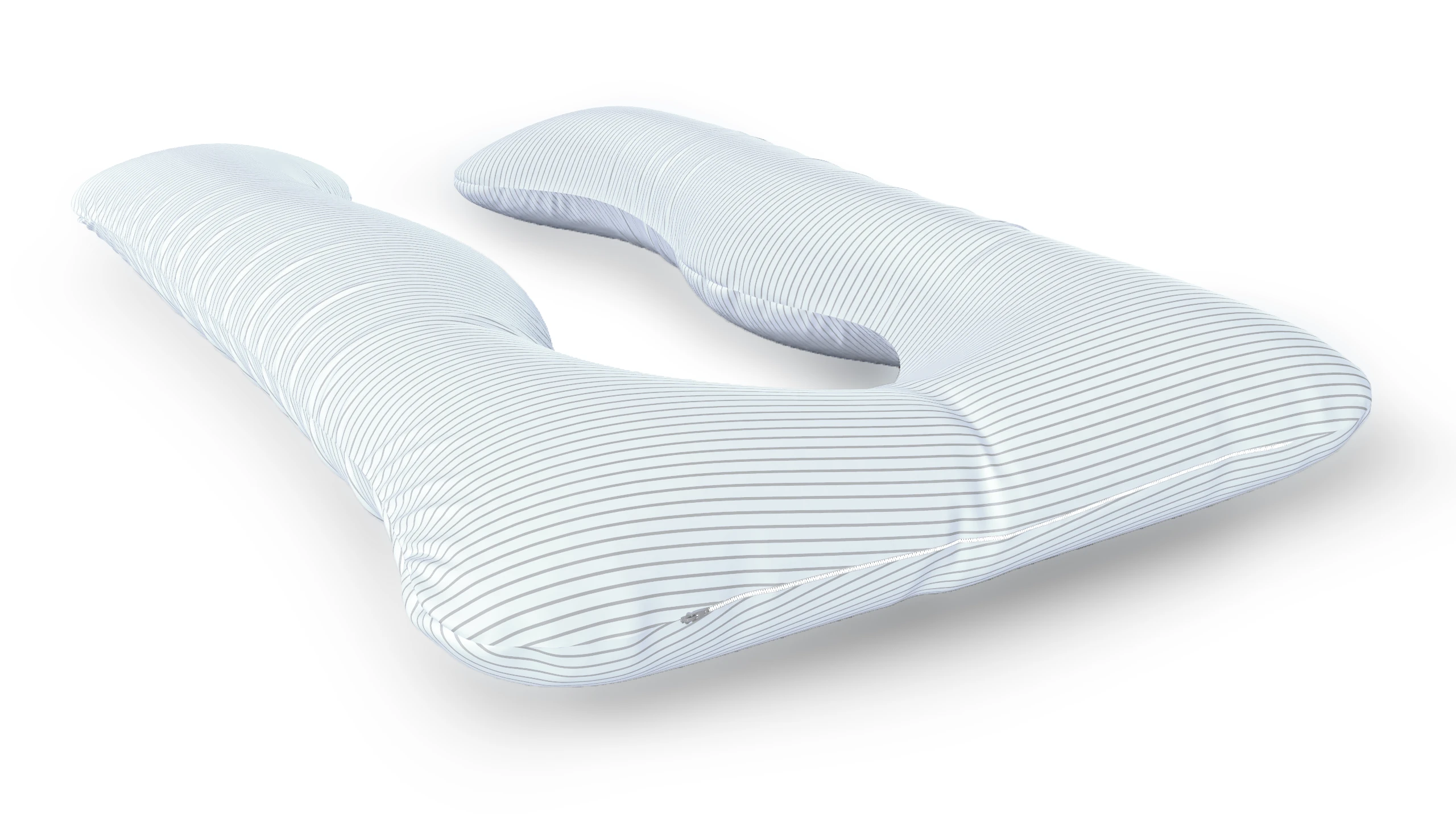 כרית הריון והנקה דגם QUEEN פסים דקים אפור - תמונה 3