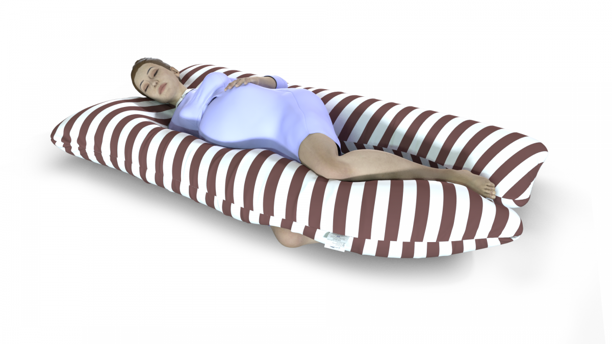 כרית הריון והנקה דגם QUEEN פסים חום בורדו - תמונה 3