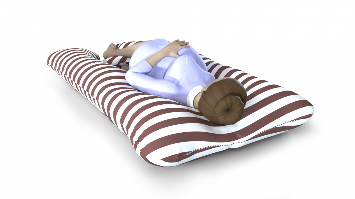 כרית הריון והנקה דגם QUEEN פסים חום בורדו - תמונה 4