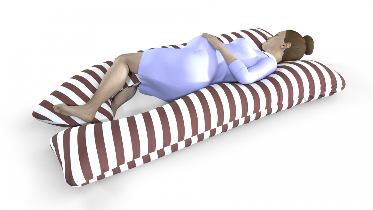 כרית הריון והנקה דגם QUEEN פסים חום בורדו - תמונה 5