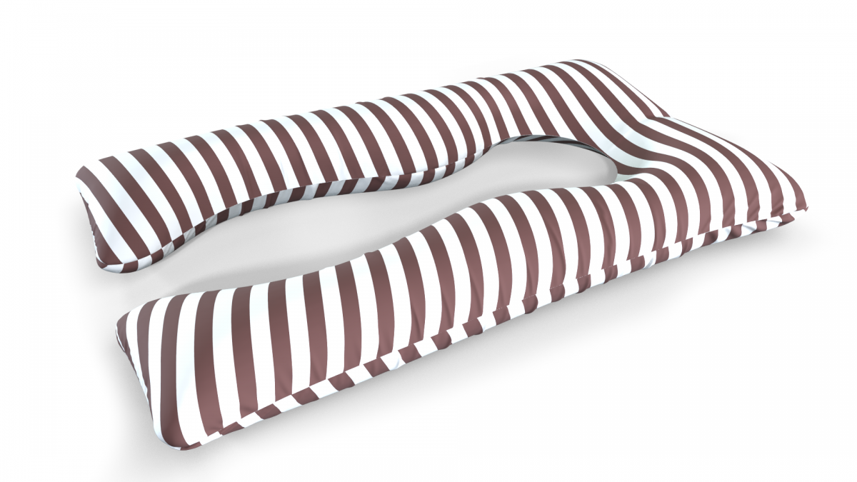 כרית הריון והנקה דגם QUEEN פסים חום בורדו - תמונה 6