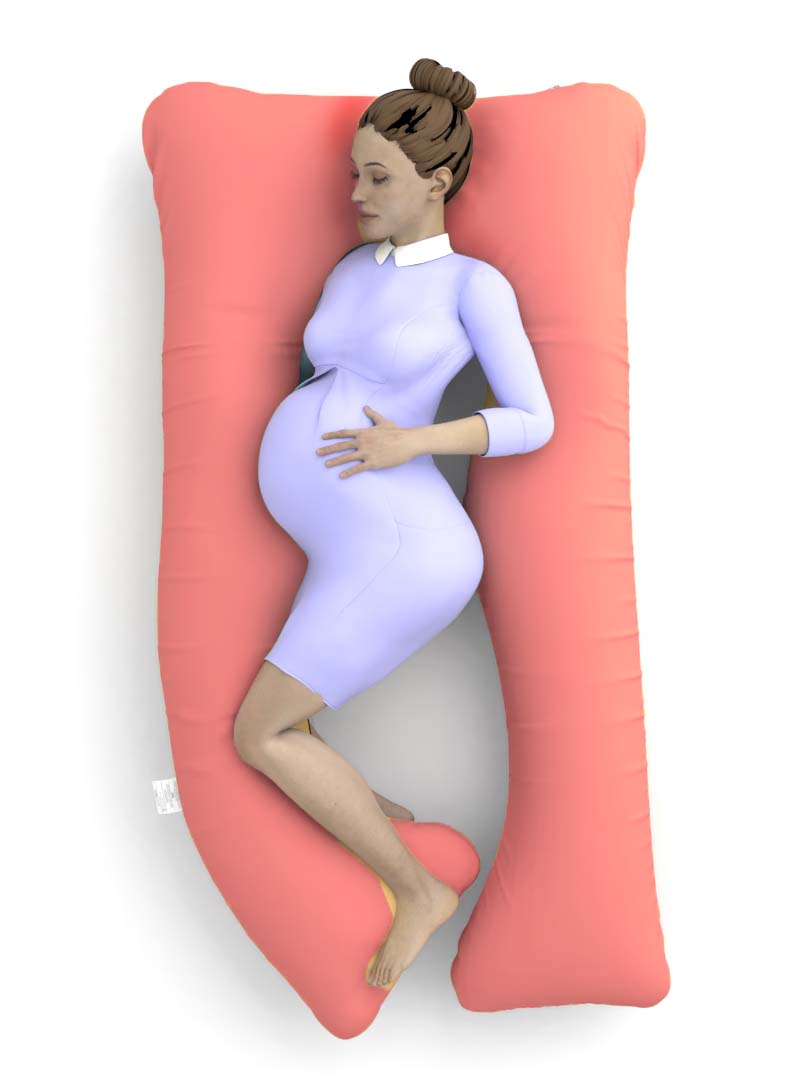 כרית הריון והנקה דגם SUPER QUEEN ורוד אפרסק - תמונה 4