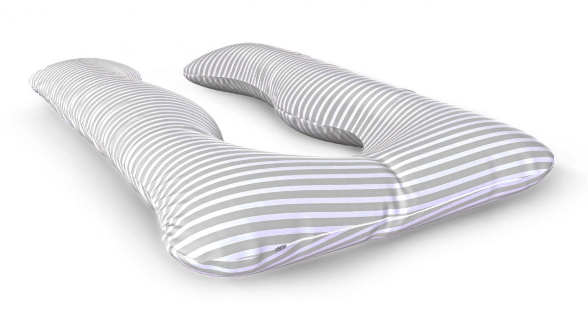 כרית הריון והנקה דגם SUPER QUEEN פסים אפור - תמונה 2