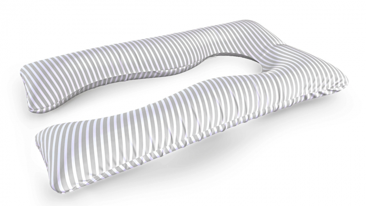 כרית הריון והנקה דגם SUPER QUEEN פסים אפור - תמונה 3