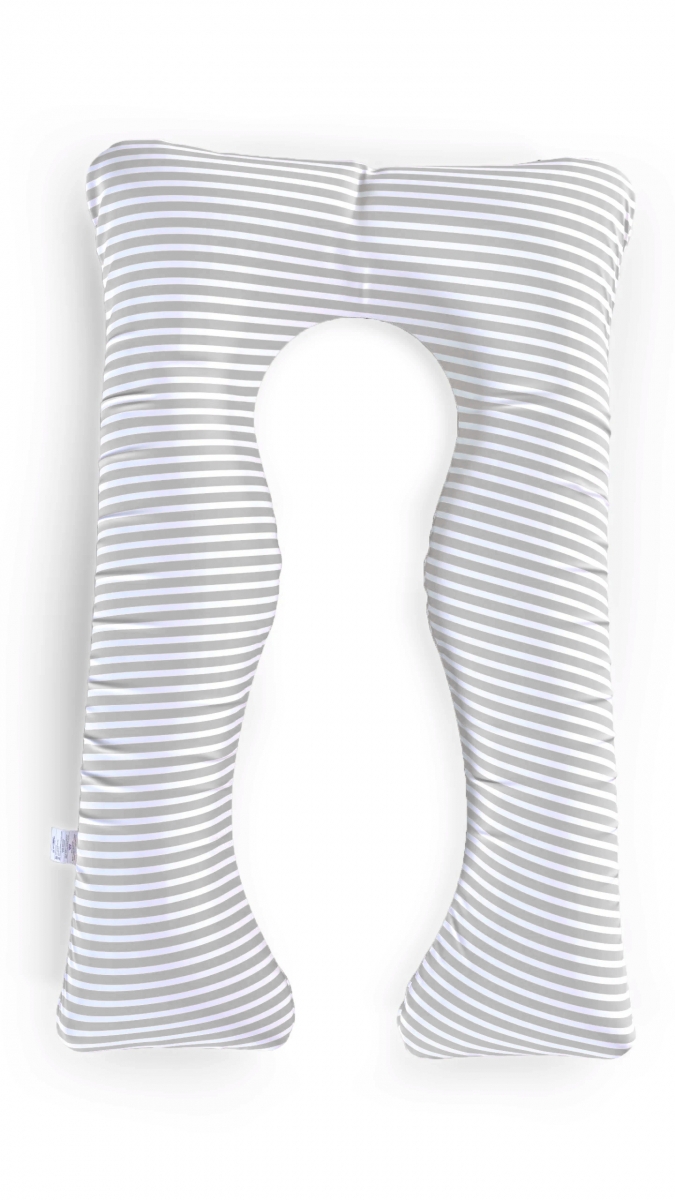 כרית הריון והנקה דגם SUPER QUEEN פסים אפור - תמונה 4