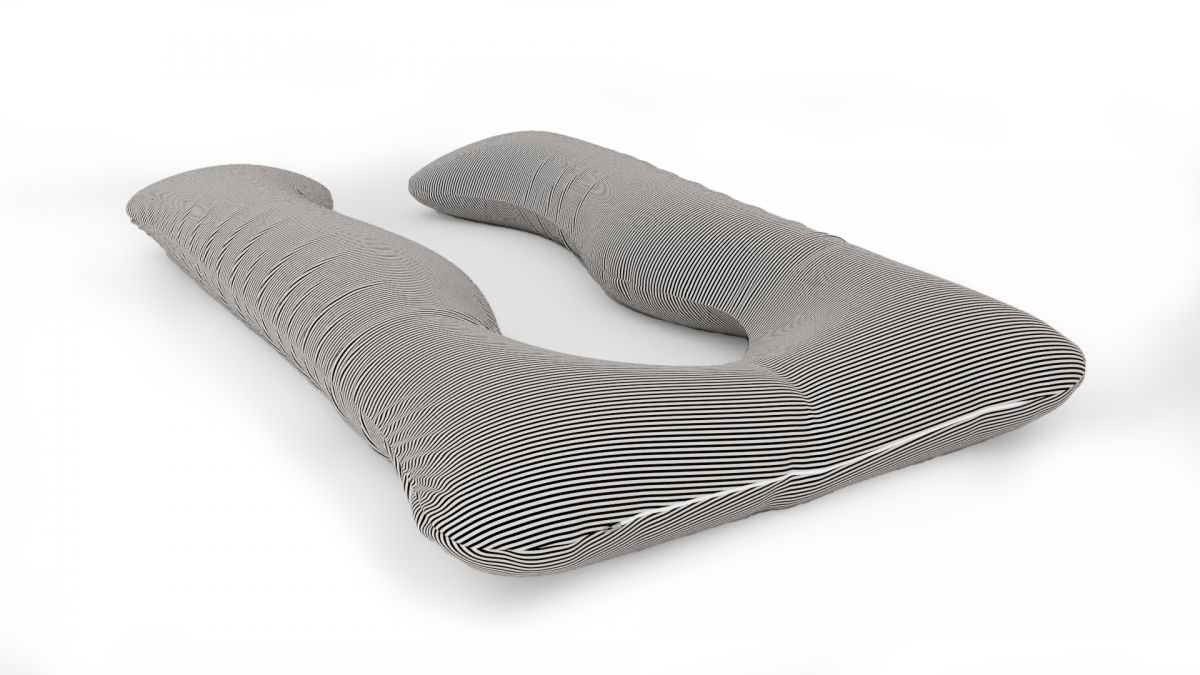 כרית הריון והנקה דגם SUPER QUEEN פסים דקים שחור - תמונה 5