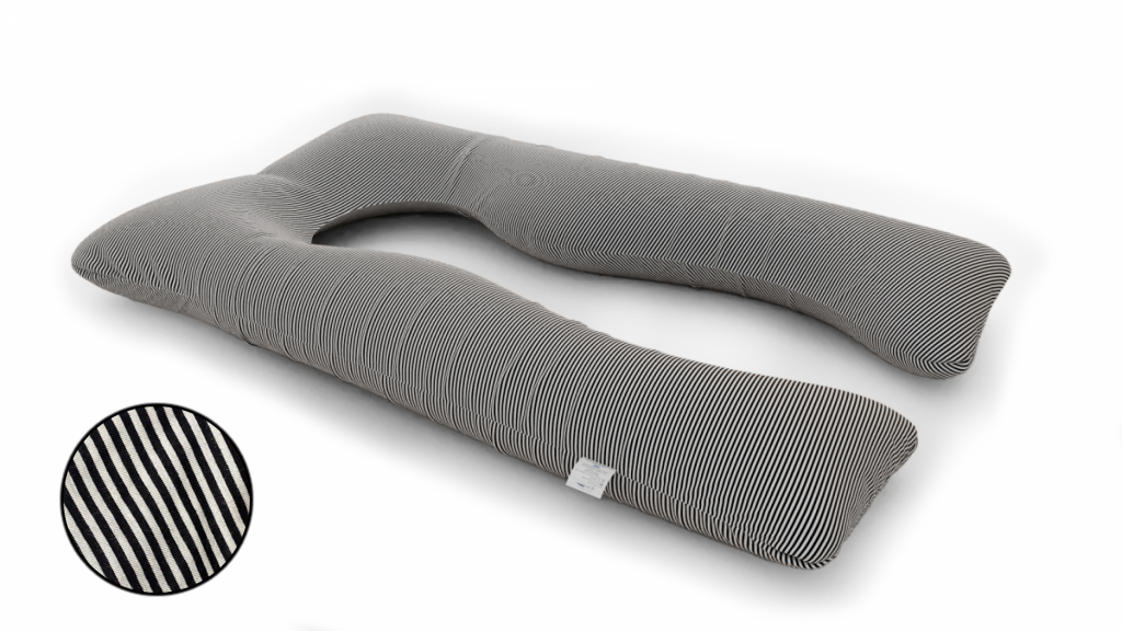 כרית הריון והנקה דגם SUPER QUEEN פסים דקים שחור