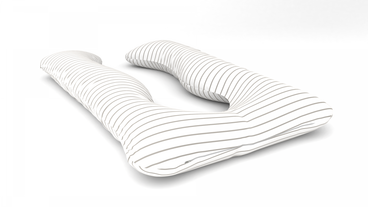 כרית הריון והנקה דגם SUPER QUEEN פסים בז’ - תמונה 2