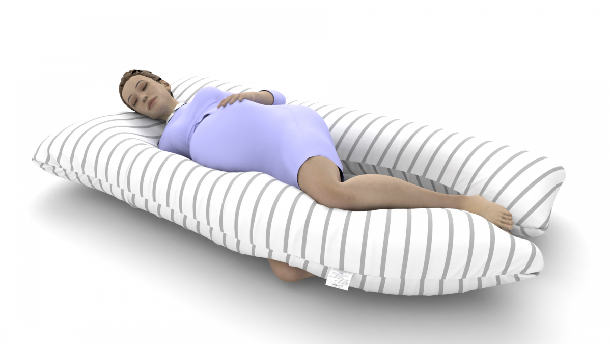 כרית הריון והנקה דגם SUPER QUEEN פסים בז’ - תמונה 5