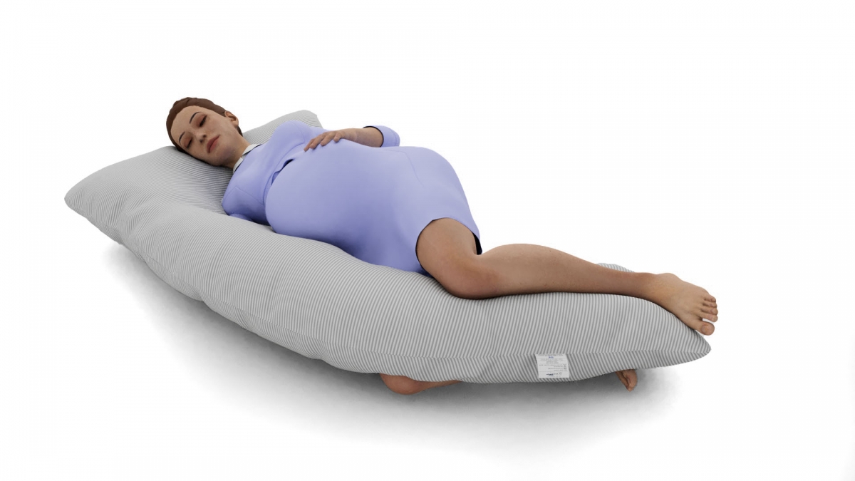 כרית הריון דגם PRINCESS פסים דקים אפור - תמונה 3