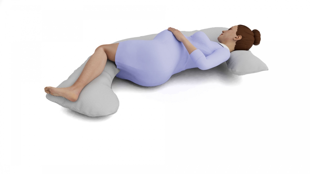 כרית הריון דגם PRINCESS פסים דקים אפור - תמונה 4