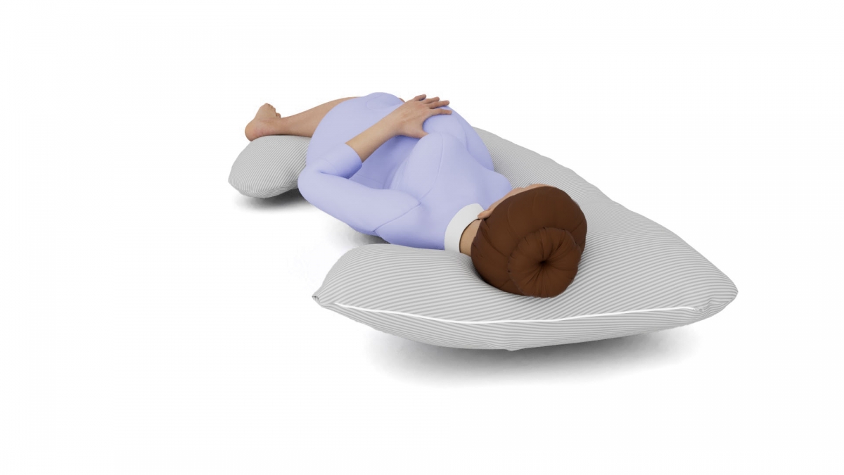 כרית הריון דגם PRINCESS פסים דקים אפור - תמונה 5