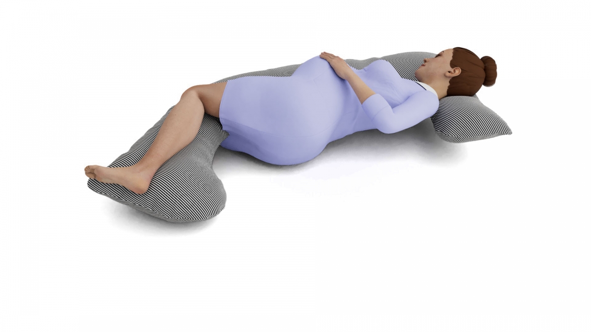 כרית הריון דגם PRINCESS פסים דקים שחור - תמונה 4