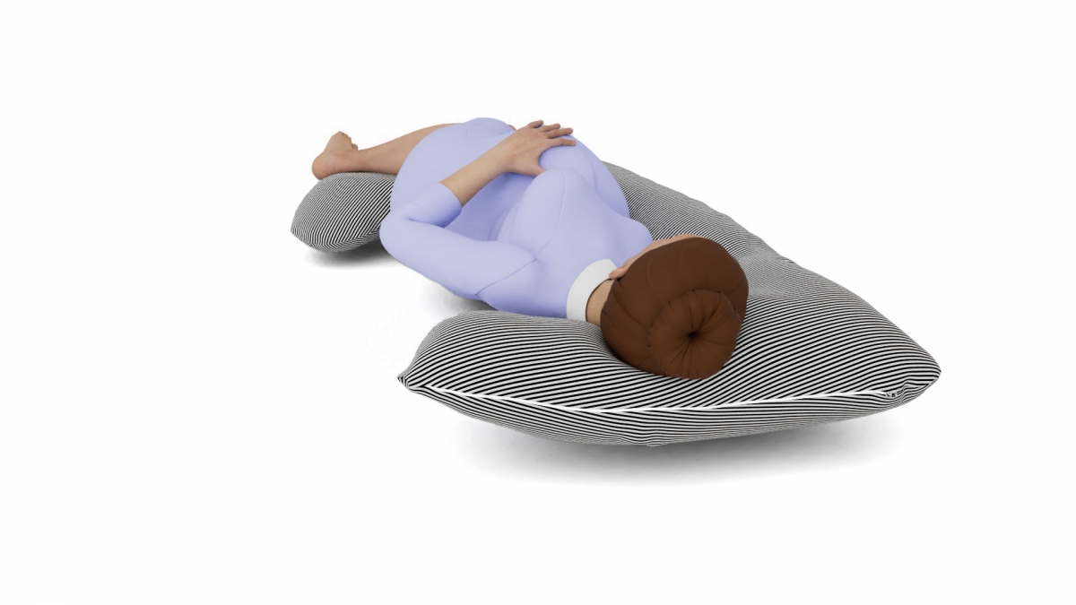 כרית הריון דגם PRINCESS פסים דקים שחור - תמונה 5