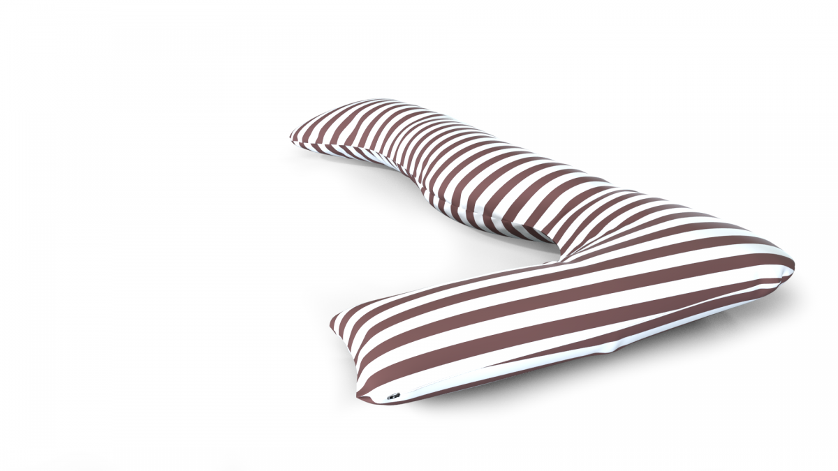 כרית הריון דגם PRINCESS פסים חום בורדו - תמונה 5